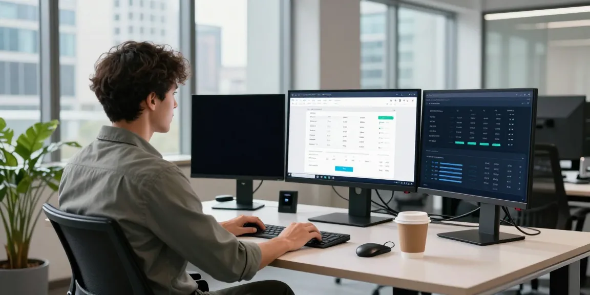 Data analyst optimizing instant indexing strategies in a modern office.