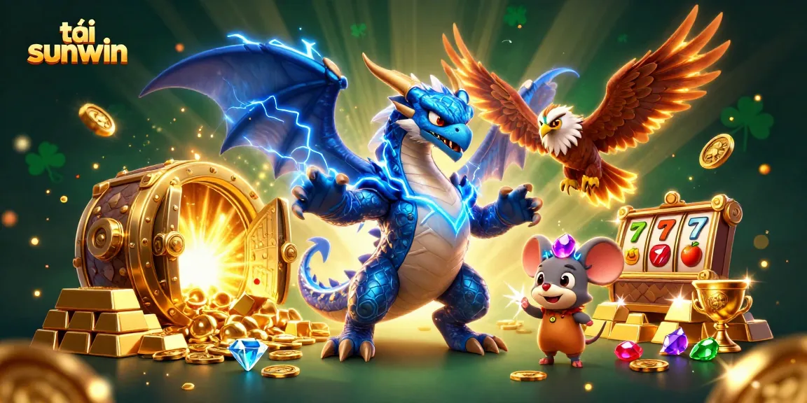 Experience the thrill of tải sunwin with an electrifying 3D scene featuring dynamic casino elements and magical characters.