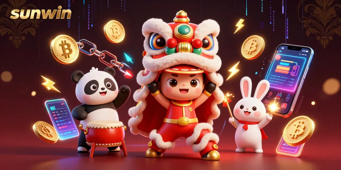 Experience the thrilling games at Sunwin with vibrant 3D characters and dynamic casino elements.