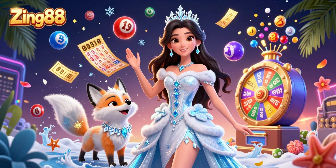 Engage in vibrant gaming adventures at Zing88 with lively lottery elements and dynamic prize wheels.