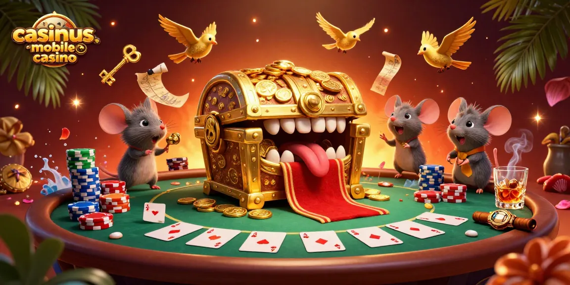 Experience thrilling gaming action with casinous.com mobile casino action-packed 3D illustration.