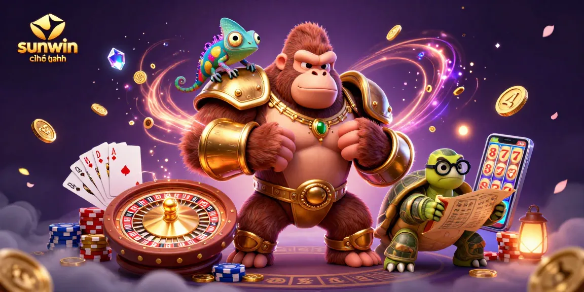 Engage with the adventurous world of sunwin chính hãng through this vibrant 3D casino illustration.