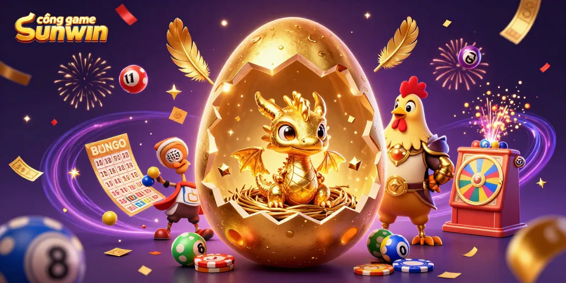 Experience the cổng game sunwin with vibrant lottery elements and a golden dragon in a dynamic 3D scene.