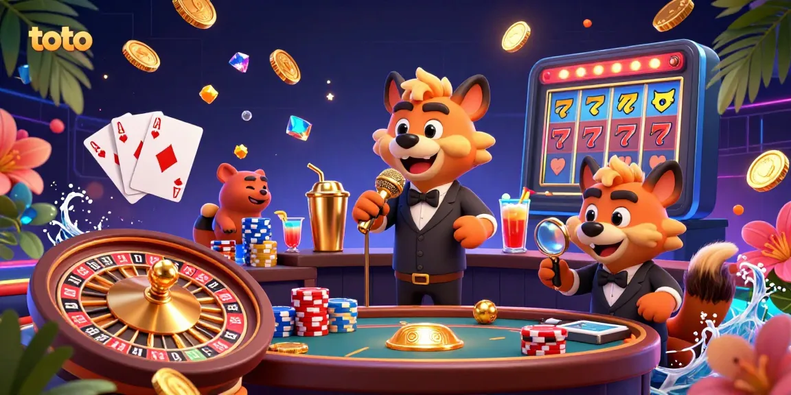 Hyenas animate the comedic casino at toto showcasing lively games and vibrant energy.